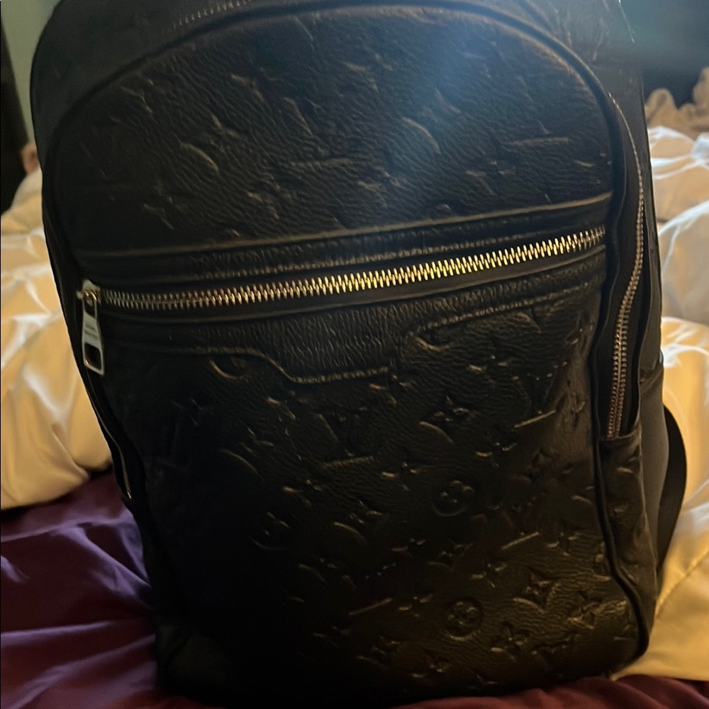 Louis Vuitton Black Embossed Backpack